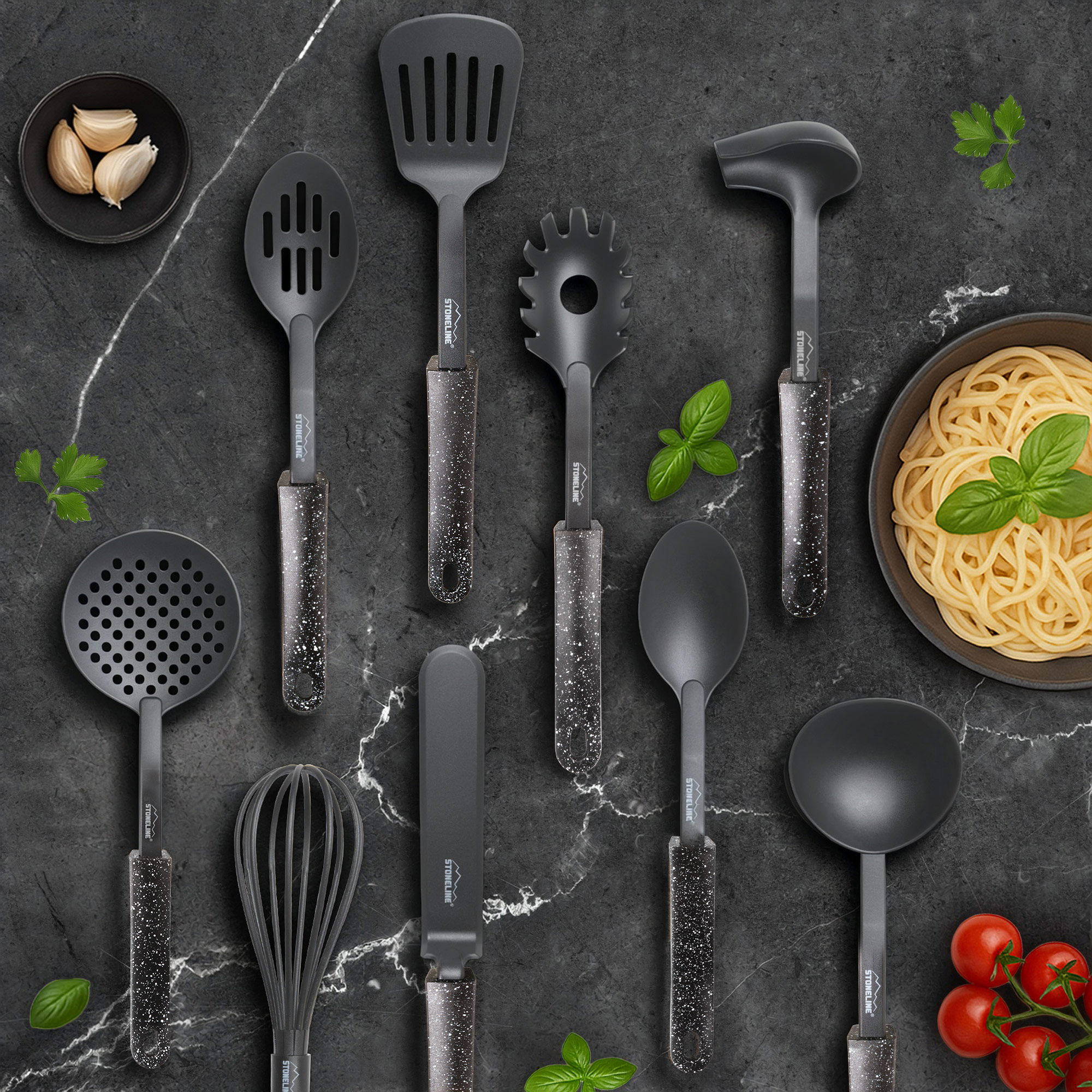 Utensili da Cucina Set 9 Pezzi | Nero