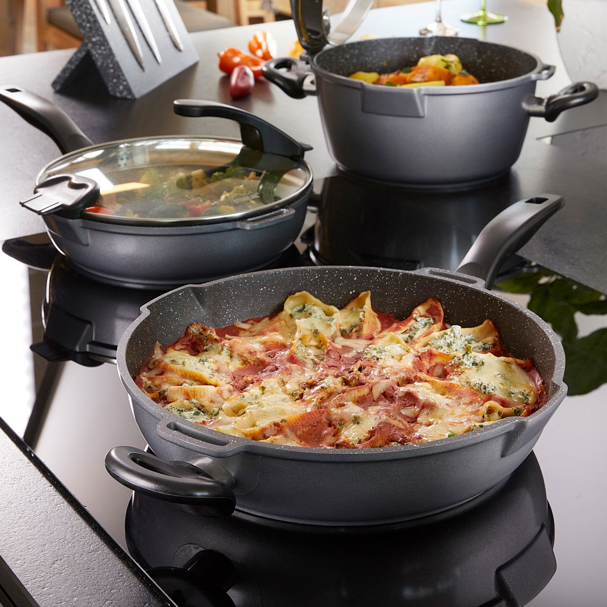 Padella Alta 28 cm | senza Coperchio - Nero