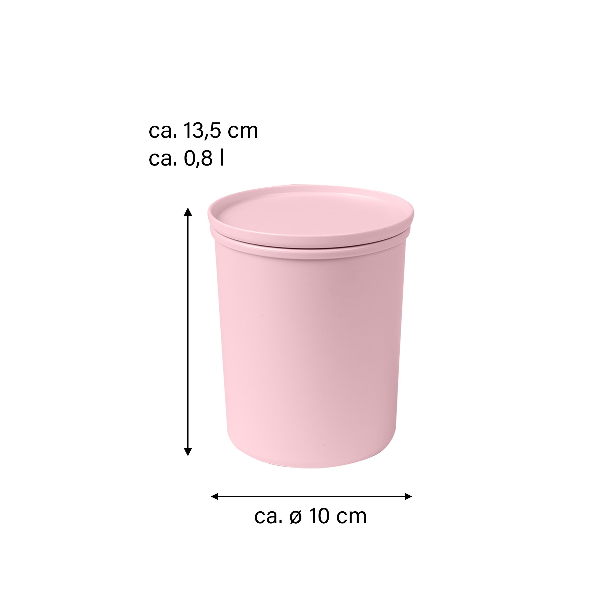 AWAVE® Pot de concervation d'aliments, 800 ml avec couvercle, en rPET, rose
