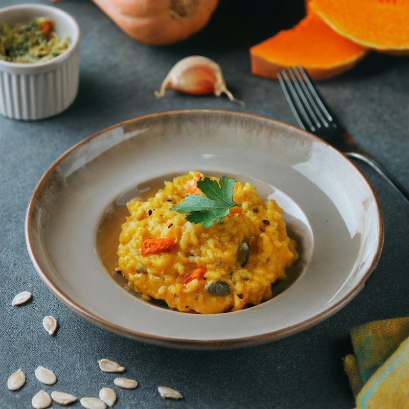 Butternut-Kürbis-Risotto mit Salbei und Parmesan | Herbstliches Risotto ...