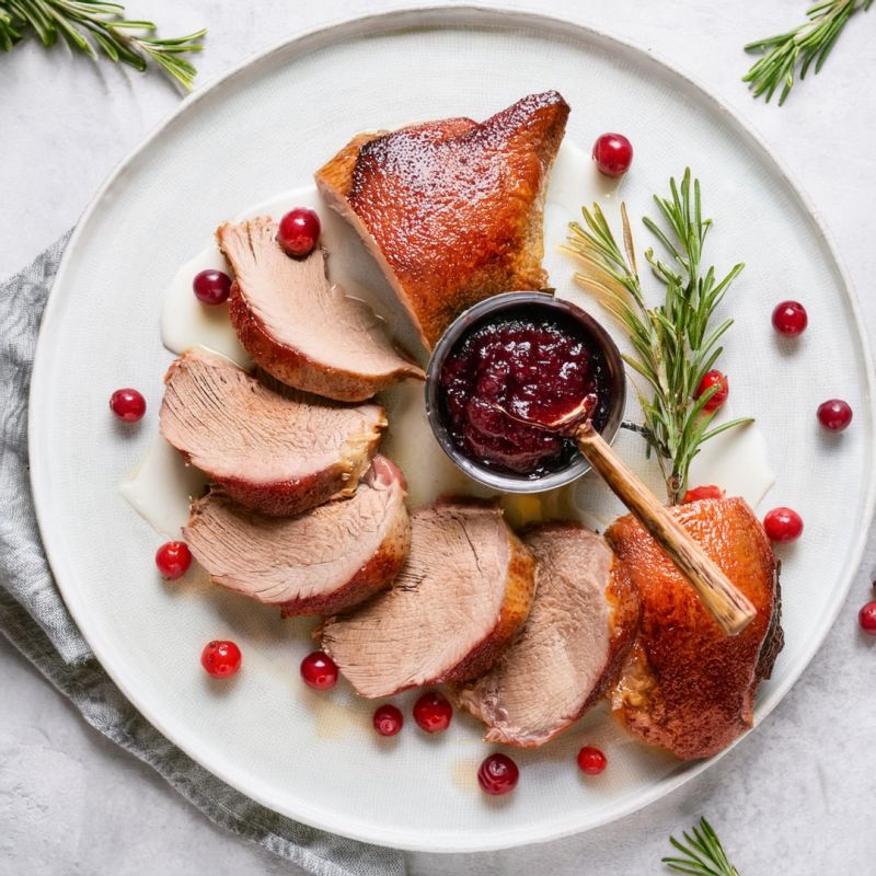 Gebratene Entenbrust mit Preiselbeersauce – Ein festliches Rezept